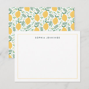 Moderne Zitrusfrüchte Frühlingsgelb aus Zitronenfr Mitteilungskarte