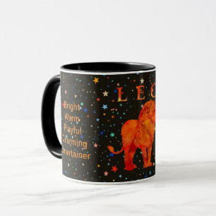 Moderne zodiac Leo personalisierte Merkmale Tasse