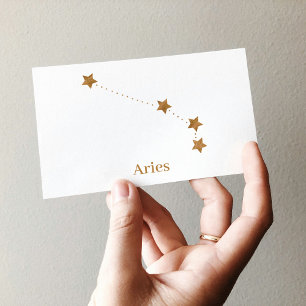 Moderne Zodiac Sign Gold Aries   Elementfeuer Visitenkarte