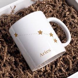 Moderne Zodiac Sign Gold Aries | Elementfeuer Zweifarbige Tasse