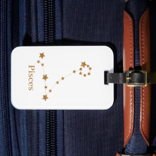 Moderne Zodiac Sign Gold Pises Element Wasser Gepäckanhänger