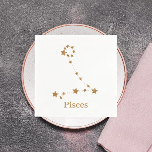 Moderne Zodiac Sign Gold Pises Element Wasser Serviette