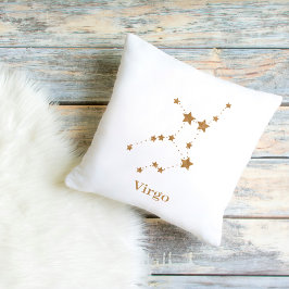 Moderne Zodiac Sign Gold Virginia | Element Erde Kissen