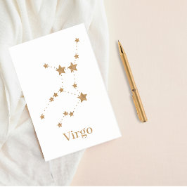 Moderne Zodiac Sign Gold Virginia | Element Erde Post-it Klebezettel