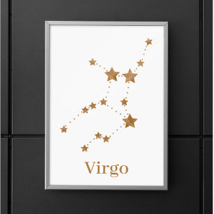 Moderne Zodiac Sign Gold Virginia   Element Erde Poster