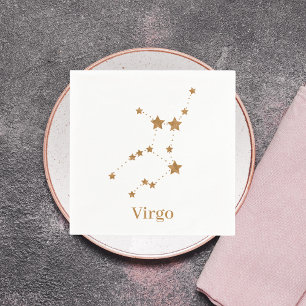 Moderne Zodiac Sign Gold Virginia Element Erde Serviette