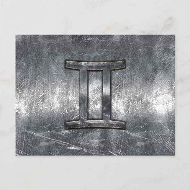 Moderne Zodiac-Signatur-Grunge gestört Stil Postkarte (Vorderseite)