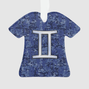 Moderne Zodiac-Sternzeichen Blaue digitale Camoufl Ornament