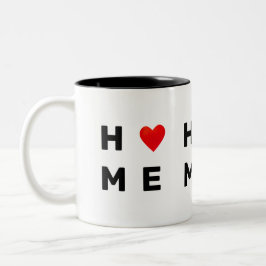 Moderne Zuhause & Herz Zweifarbige Tasse