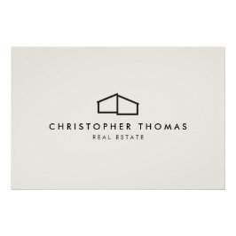 Moderne Zuhause Realtor Ivory/Schwarz-Logo-Downloa Poster