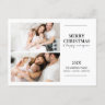 Moderne Zwei-Familien-Foto Weihnachts-Postkarte
