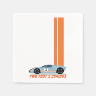 Moderne Zwei-Fast-Race-Car Boy 2. Geburtstag Serviette
