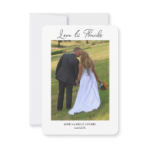 Moderne Zwei-Foto-Hochzeit Liebe und Danke