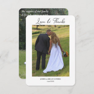 Moderne Zwei-Foto-Hochzeit Liebe und Danke