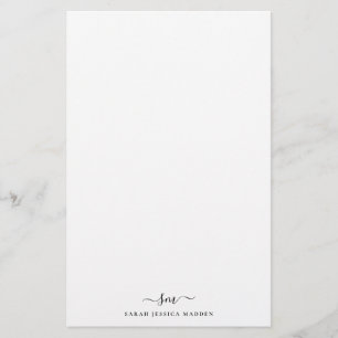 Moderne zwei Monogramm-Anfang Mädchen-Script Swash Briefpapier