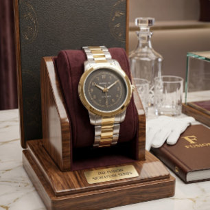 Moderne Zwei-Ton Gold- und Silberuhr Armbanduhr
