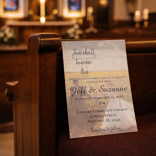 Moderne Zwei werden zu einer traumhaften Hochzeit Einladung (Von Creator hochgeladen)