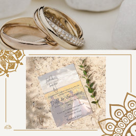 Moderne Zwei werden zu einer traumhaften Hochzeit Einladung