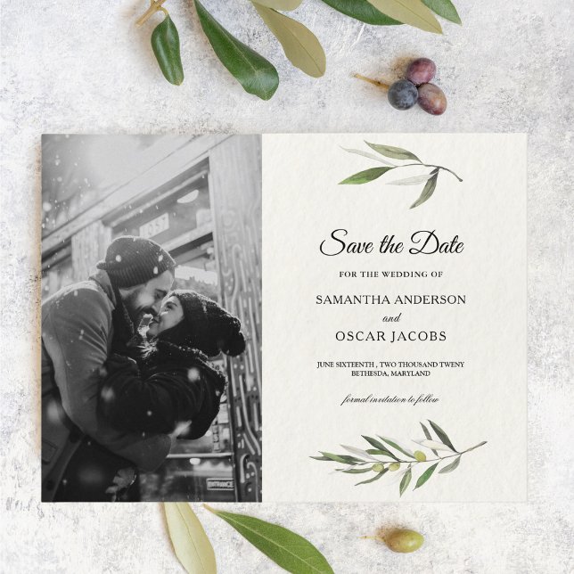 Moderne Zweigniederlassung aus grünem Olive Ankündigungspostkarte (Von Creator hochgeladen)