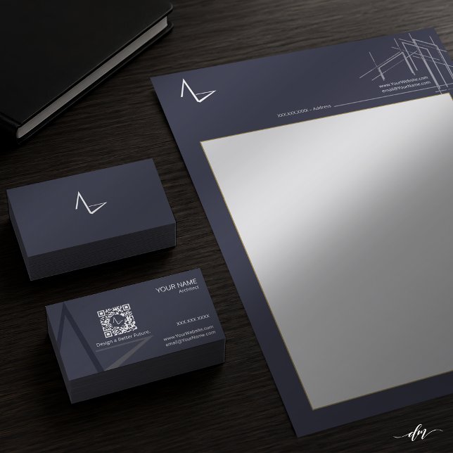 Moderne zweiseitige Architekten-Briefkopf Briefbogen (Professional stationery that reinforces your brand with every client communication.)