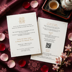 Moderne zweisprachige vietnamesische englische QR- Einladung