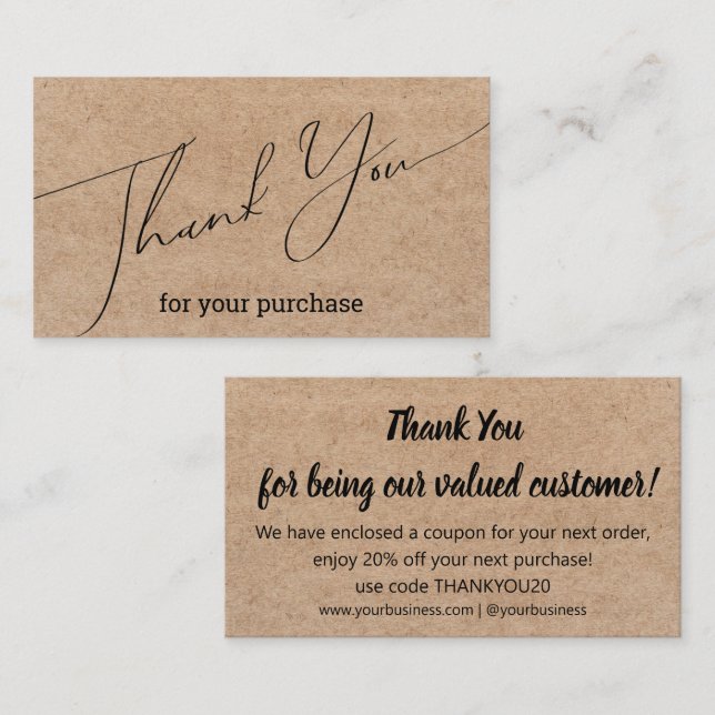 modernen Dank an kleine Unternehmen einfach Begleitkarte (Vorne/Hinten)