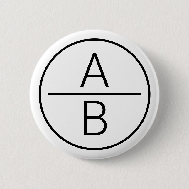 Modernen Monogramm aus zwei Initialen Button (Vorderseite)