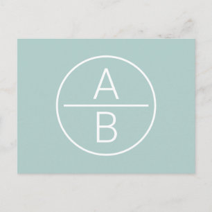 Modernen Monogramm aus zwei Initialen Postkarte