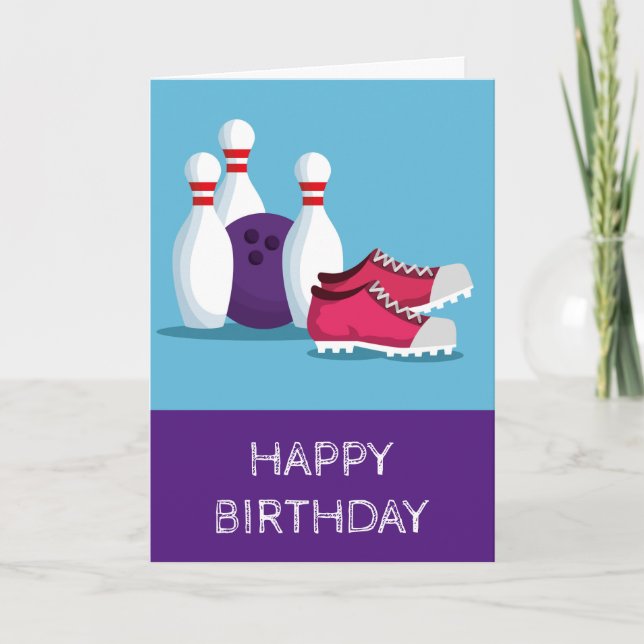 Moderner 10-Button-Bowling-Vergnügungssport Karte (Vorderseite)