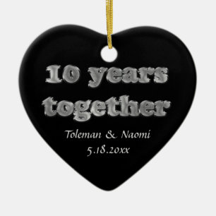 Moderner 10. Hochzeitstag 10 Jahre Keramik Ornament