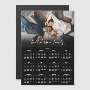 Moderner 2026-Kalender Familienfoto-Magnet Magnetkarte