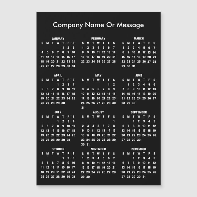 Moderner 2026-Kalender Firmenname Magnet (Vorderseite)