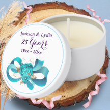 Moderner 25. Jubiläum Blue Floral Bow Danke