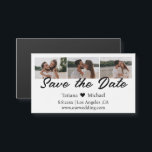 moderner 3-Foto-Collage Save the Date chic Magnet<br><div class="desc">Eleganter Drei-Foto-Collage Save the Date schicken Magneten</div>