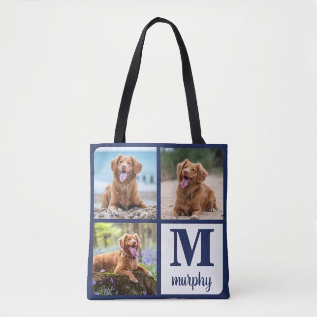 Moderner 3 Foto Monogramm Hund Lover (Vorderseite)