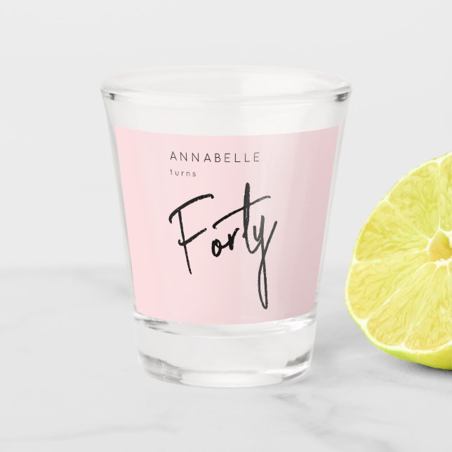 Moderner 40. 40. Geburtstag Schnapsglas (Vorderseite)