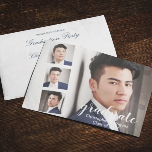 Moderner 4-Foto Abschluss Einladung (Von Creator hochgeladen)