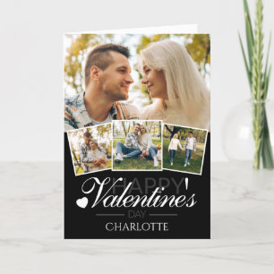 Moderner 4 Schwarzer Valentinstag in Fotomaterial Feiertagskarte