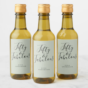 Moderner 50 fabelhafter grüner Individuelle Name 5 Weinetikett