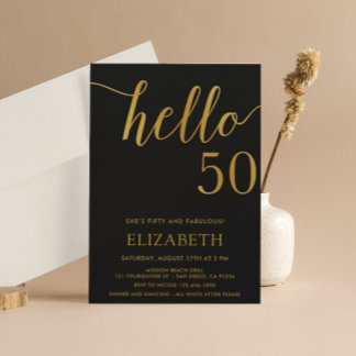Moderner 50. Geburtstag Hallo 50 50 Geburtstag Einladung