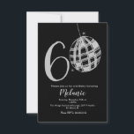 Moderner 60. Script Bold Black Disco Glitzer Invit Einladung<br><div class="desc">Einladungen zum Geburtstag mit Imitaten Rosa Glitzer</div>