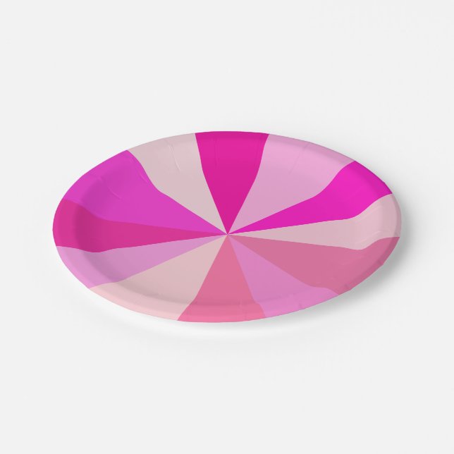 Moderner 60er der Pop-Kunst Funky geometrische Pappteller (Schrägansicht)