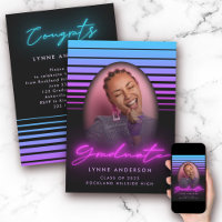 Moderner 70er Retro Neon Foto Abschluss