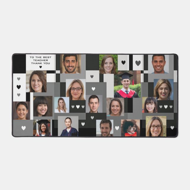 Moderner Abschluss 18 Fotos Bester Lehrer Vielen D Schreibtischunterlage (Vorderseite)