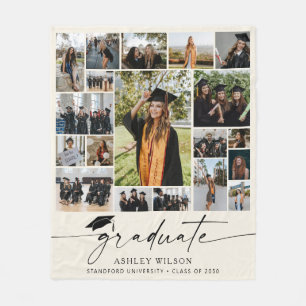 Moderner Abschluss 19 Foto Collage Graduate Fleecedecke