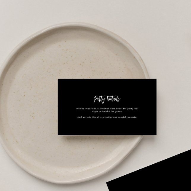 Moderner Abschluss 2025 Party Details Begleitkarte (Graduation 2024 Party Details Black Enclosure Card)
