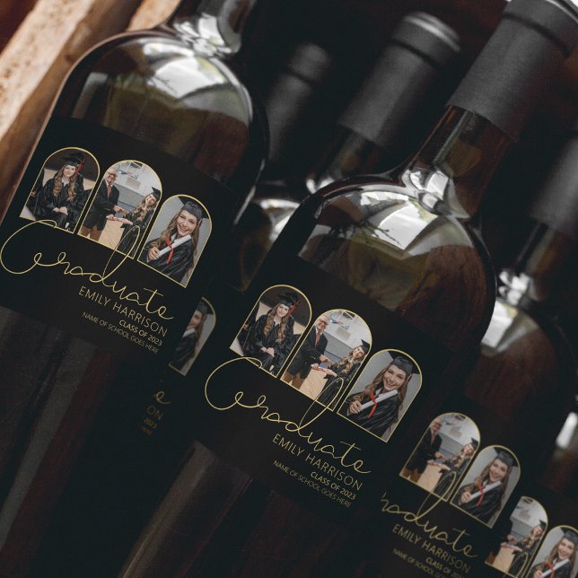 Moderner Abschluss | 3 Arted Foto Collage Weinetikett (Von Creator hochgeladen)