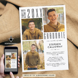 Moderner Abschluss 3 Fotos Minimalistische Typogra Ankündigung