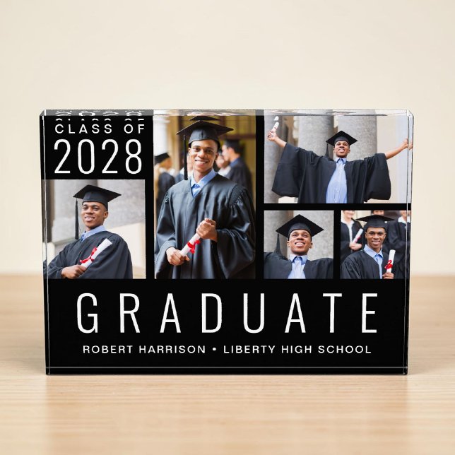 Moderner Abschluss Black Fotoblock (Modern Graduation Black Photo Block)