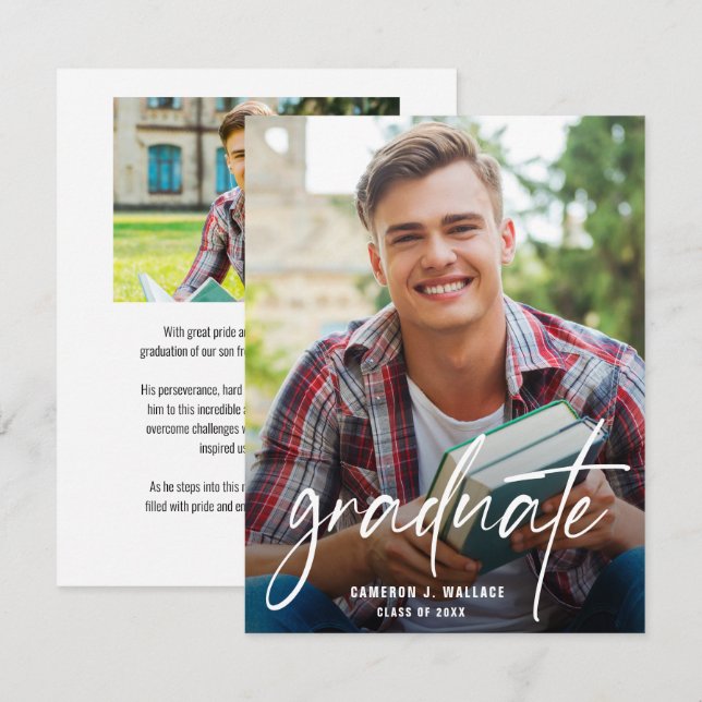 Moderner Abschluss für benutzerdefinierte Foto für Ankündigung (Vorne/Hinten)